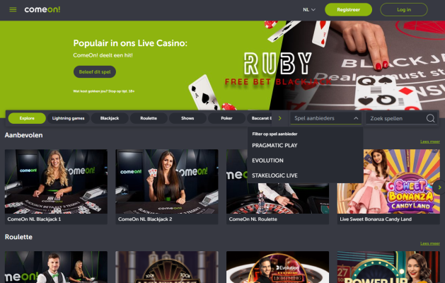 Comeon live casino