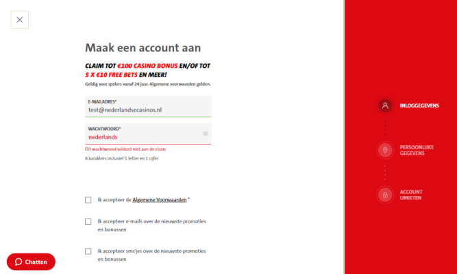 registratie bij jack's